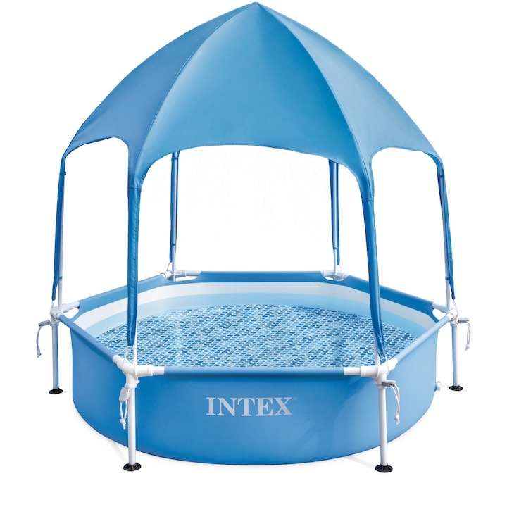 BF EXPRESS: <b>Piscina rotund Intex</b> cu cadru metalic i parasolar