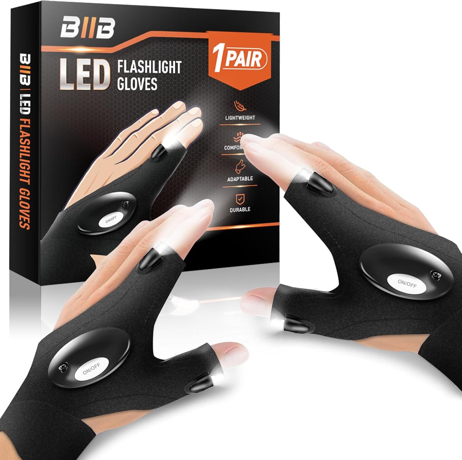 BF EXPRESS: <b>O pereche de mnui </b>BIIB cu LED, rezistente la ap