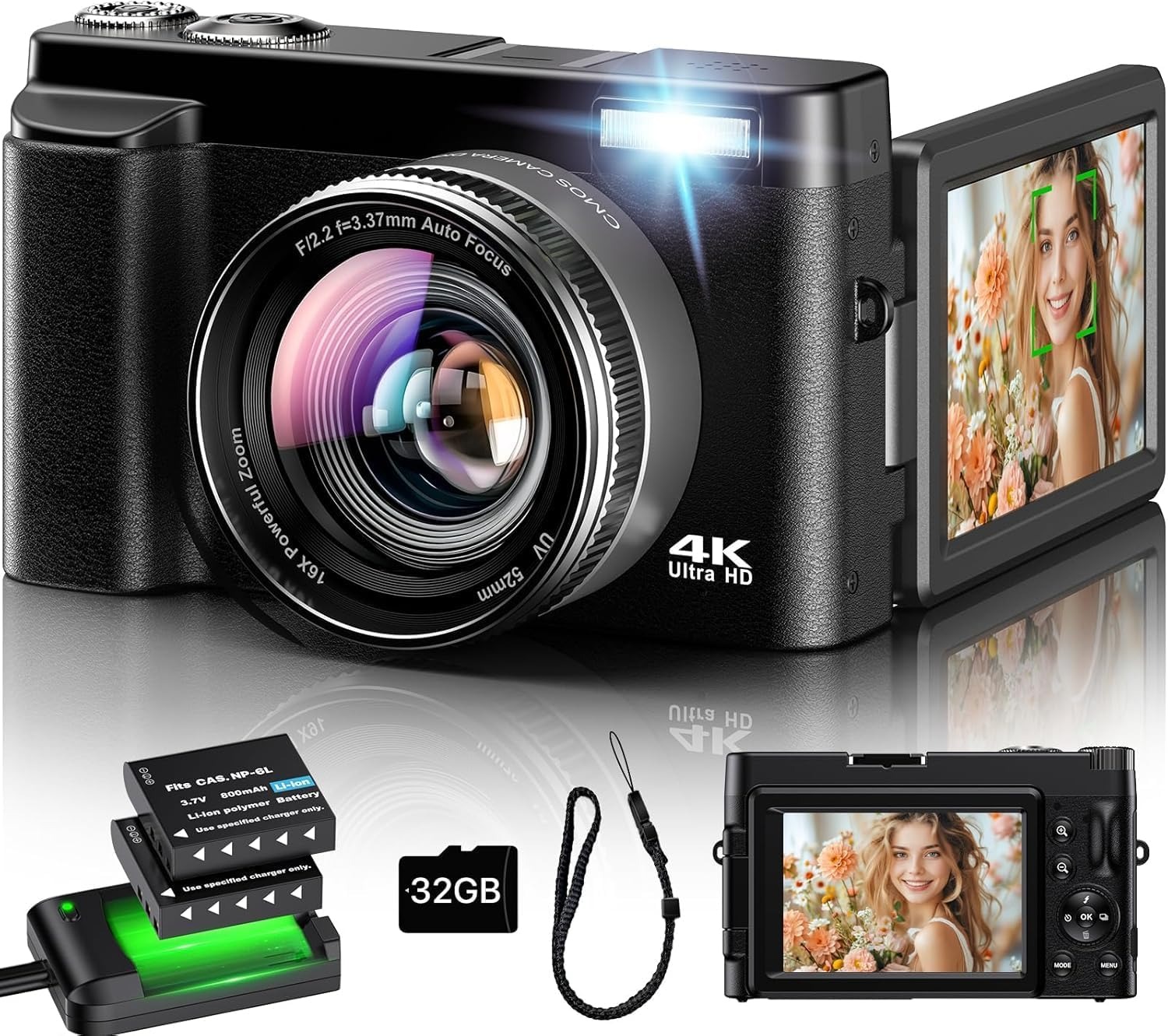 BF EXPRESS: <b>Camera digital 4K de la VAHOIALD</b>, cu zoom 16X,