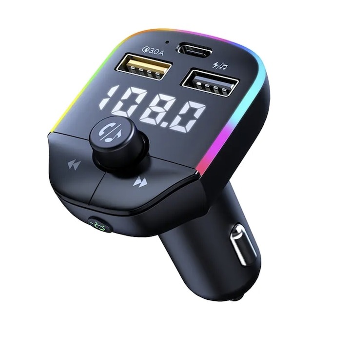 BF EXPRESS: <b>Modulatorul FM auto</b> LUVLU cu Bluetooth 5.0, display
