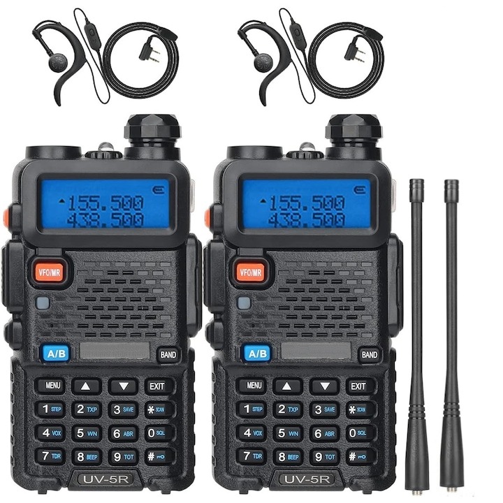 BF EXPRESS: <b>Setul de 2 staii radio</b> portabile MOSMAOO UV-5R, cu