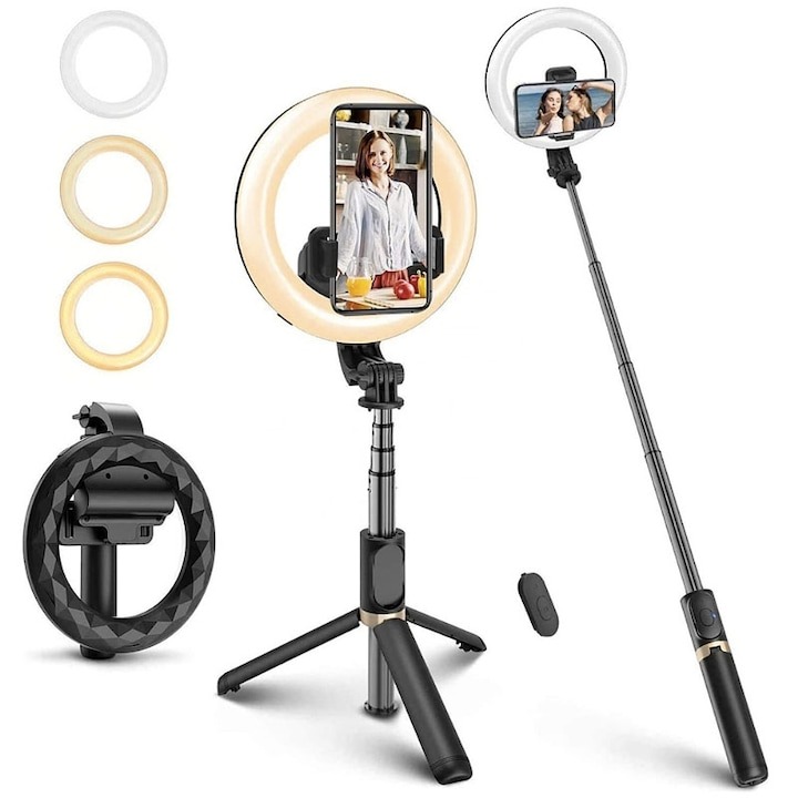 BF EXPRESS: <b>Trepiedul foto</b> Optim Solution cu ring LED,