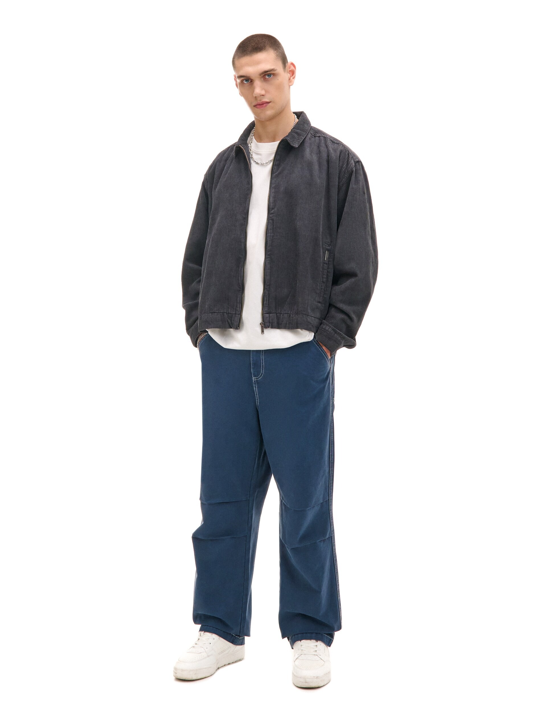 BF EXPRESS: <b>Pantalonii Cropp</b> n nuan albastru metalizat, cu