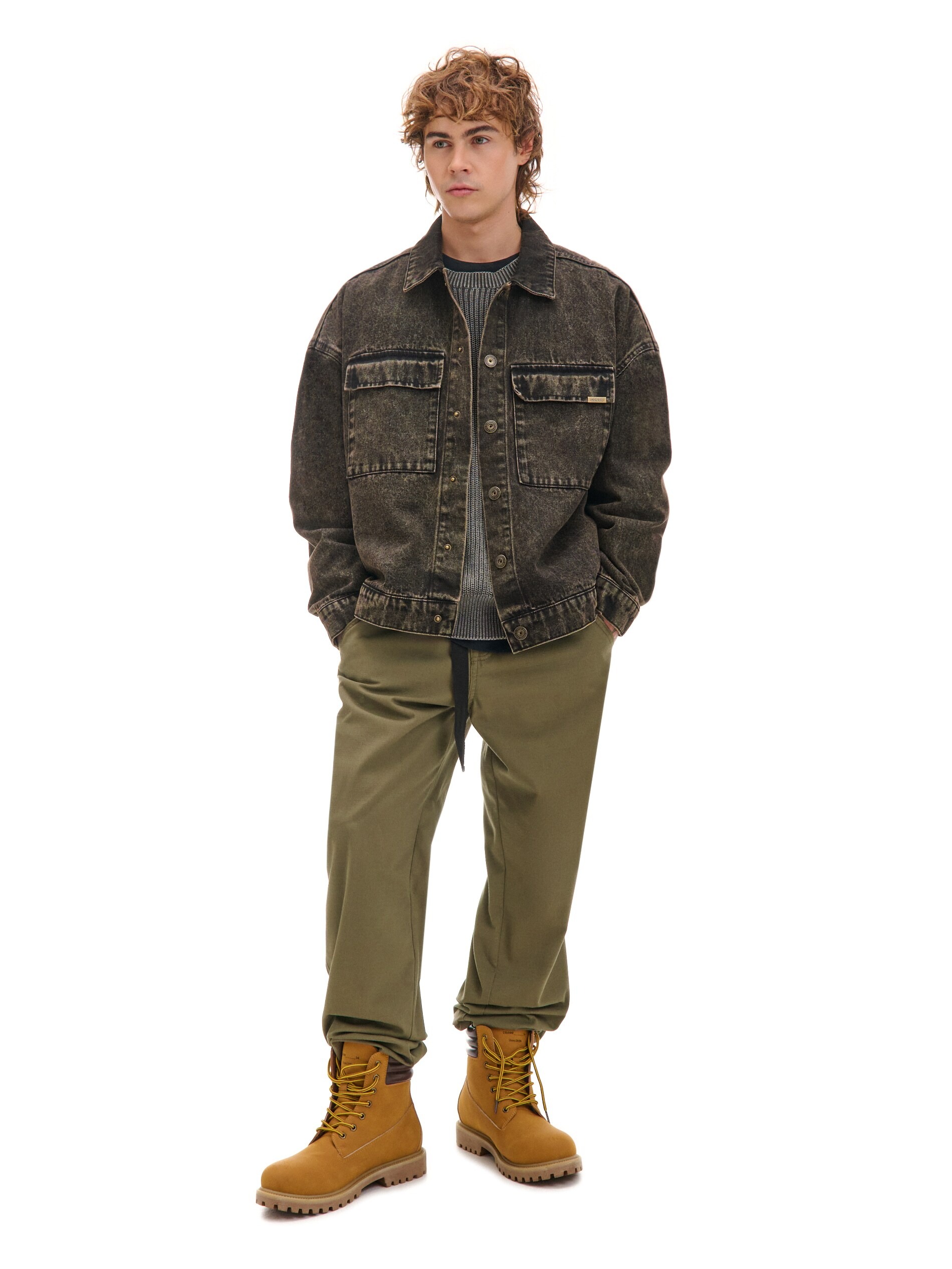 BF EXPRESS: <b>Pantalonii Cropp</b> cu curea inclus, n nuana