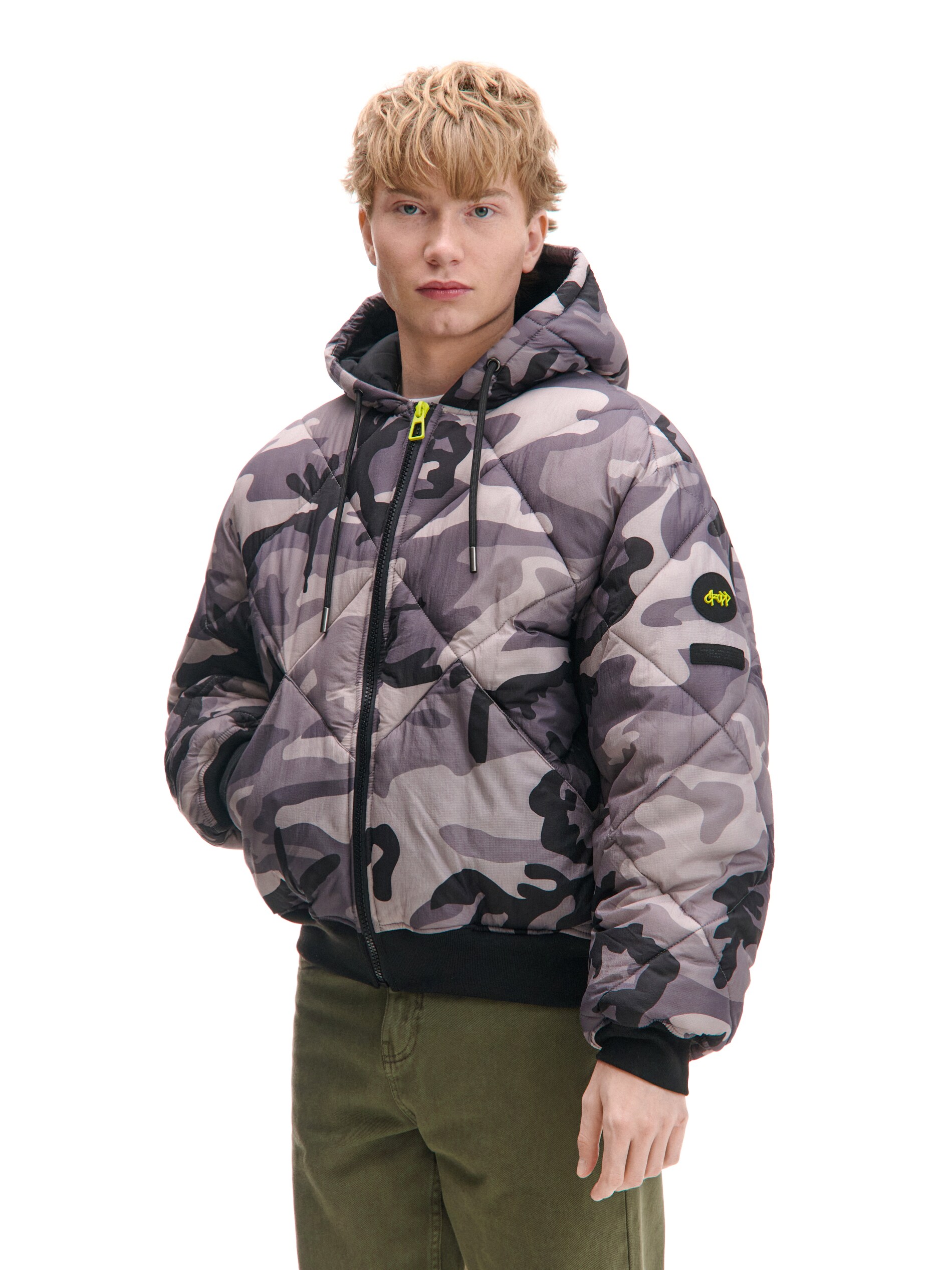 BF EXPRESS: <b>Geaca matlasat</b> tip bomber gri-nchis de la