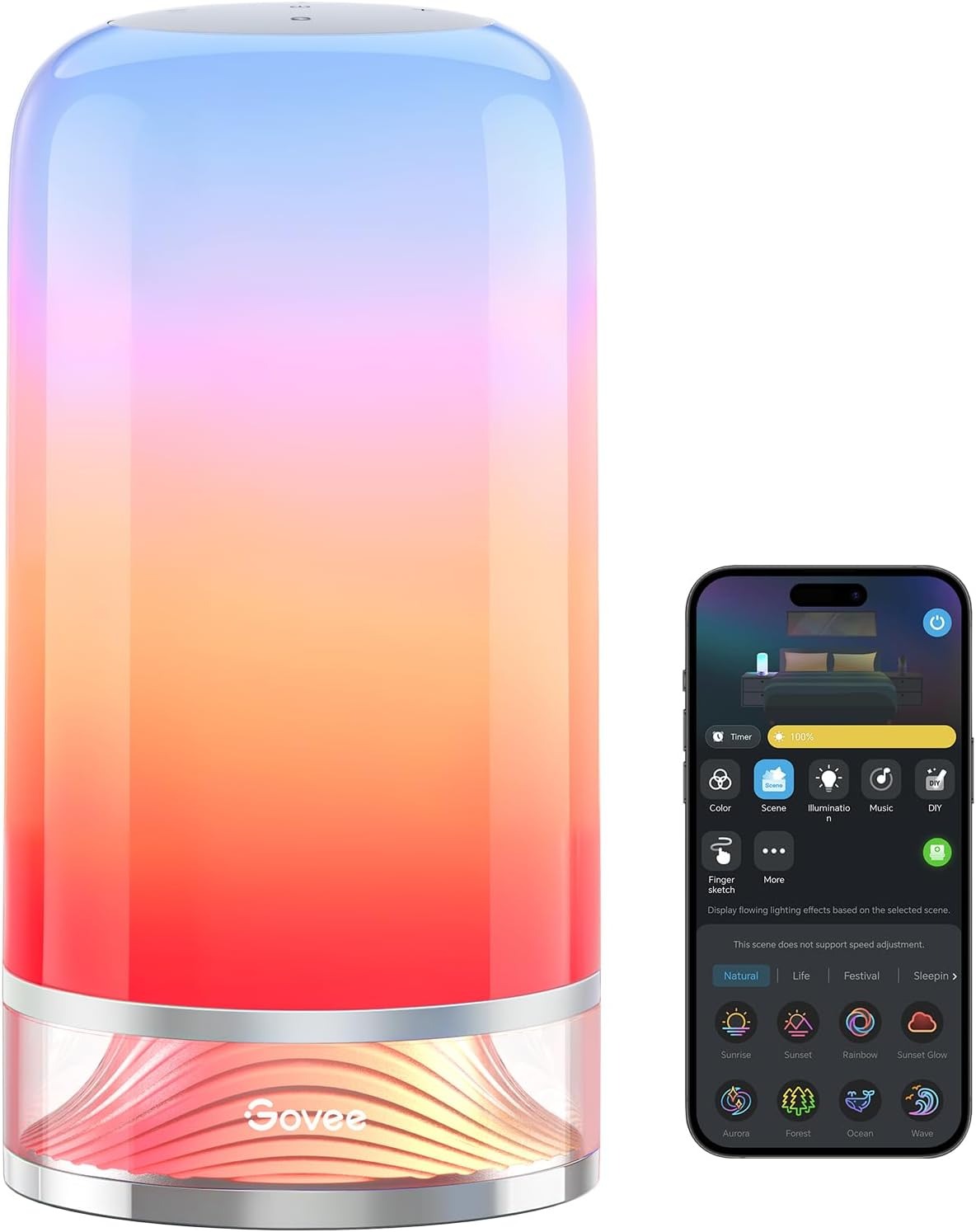 BF EXPRESS: Veioza smart <b>Govee RGBICWW</b> cu control tactil, 64 de