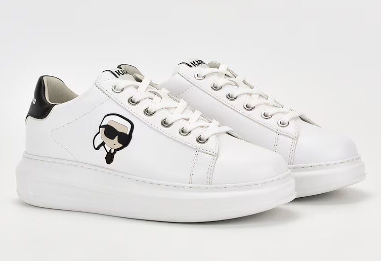 BF EXPRESS: Pantofii sport de piele cu logo <b>Karl Lagerfeld</b> au