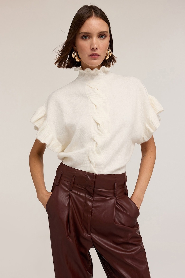 BF EXPRESS: Puloverul din amestec de ln cu terminaii valurite de