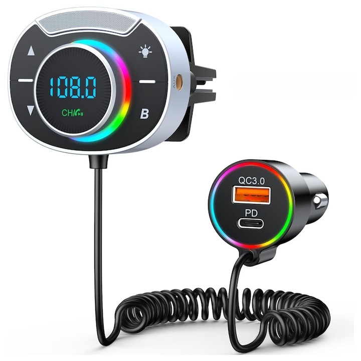 BF EXPRESS: <b>Modulatorul FM</b> Zimmo cu Bluetooth 5.3, hands-free,