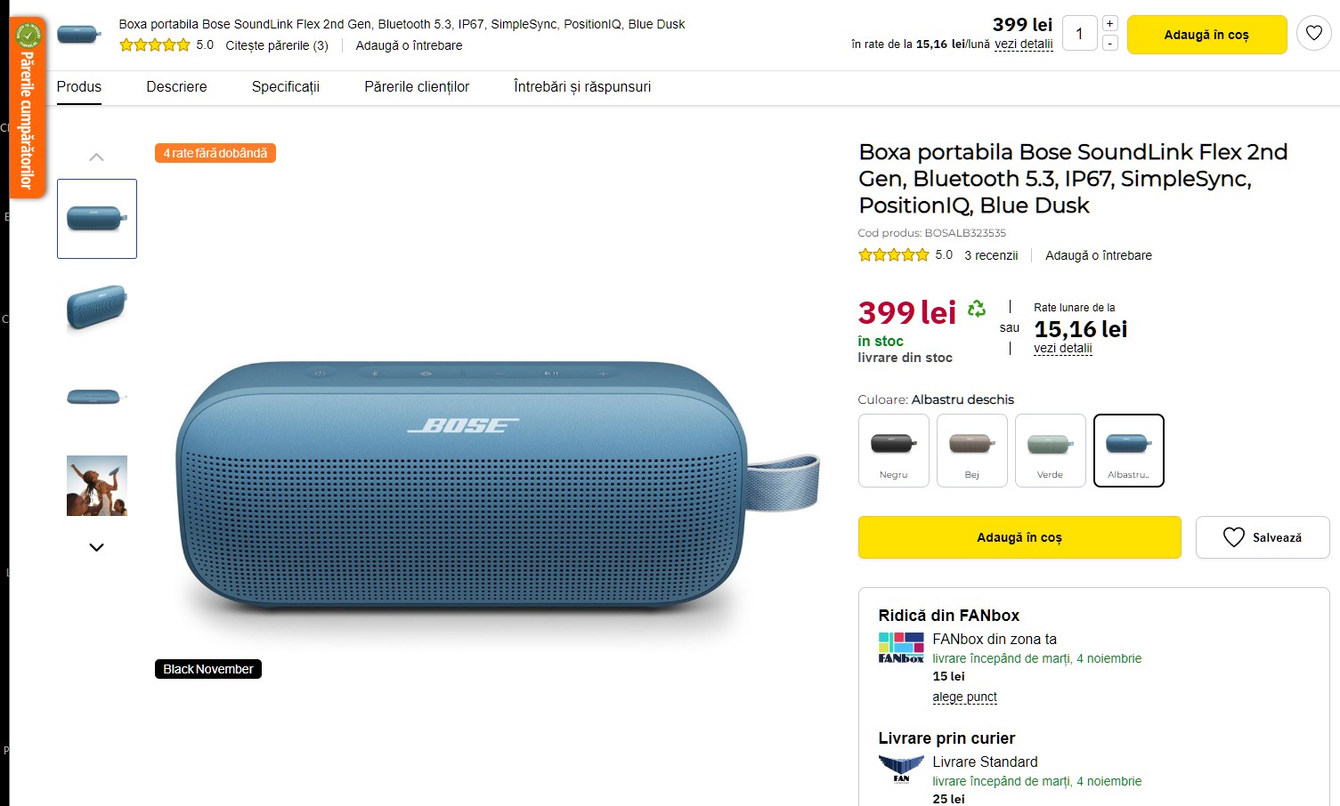 BF EXPRESS: Boxa<b>Bose SoundLink Flex 2nd Gen</b> are un pre extrem